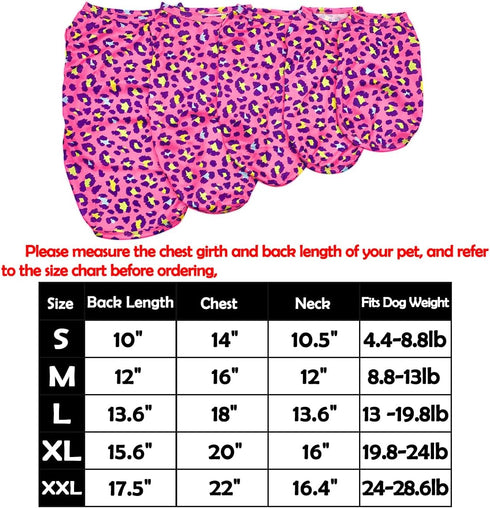 PET SHOW 4 Pack Paw Bone Printed Dog Clothes Shirts Soft Vest Lightweight Sleeveless Cats Doggies T-Shirts Puppies Tank Top Tee for Small Medium D...