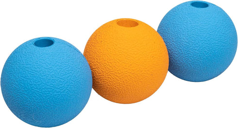 Amazon Basics Supreme Rubber Toy Dog Balls, 2.5-Inch, 3-Pack, Blue, Orange...