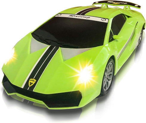 ArtCreativity Green Racer Car with Lights and Sounds, Light-Up Push n Go Racer Car for Kids, LED Headlights and Engine Sound, Best Birthday Gift f...