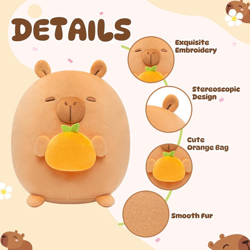 Scented Stuffed Plush Toy, Cute Capybara Stuffed Animal with Orange Scented Bags, Squishy Plushies Hugging Pillow Decor Pillow for Boys & Girls...
