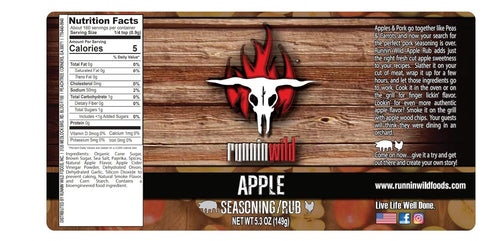 Gourmet Apple Rub | Premium Apple Spice Seasoning for Chicken, Turkey, Pork, Beef and More! | No Artificial Flavors, No MSG added | Runnin’ Wild F...