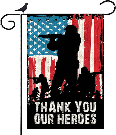 Memorial Day Garden Flag, Double Sided Outdoor 12x18 Inch Yard Decor American Soldier Patriotic 4th of July Decorations for Outside...