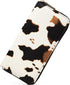 Cow Print Wallet Western Highland Cow Stuff Mother’s Day Gifts for Women Cowhide Ladies Slim Purse Credit Card Holder...