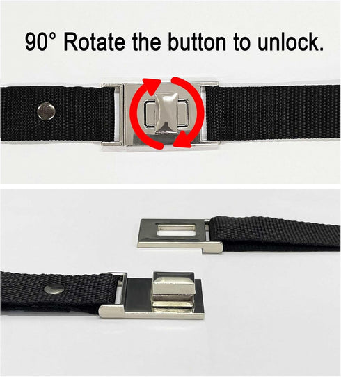 3 Pack Child Safety Strap Locks, Baby Proofing Multi Use Latches, Adhesive No Drill, Heavy Duty Adjustable Length Strap with Rotating Release Buck...