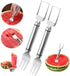 2024 New 2Pcs 2-in-1 Watermelon Fork Slicer Cutter Stainless Steel Summer Watermelon Cutter for Kitchen Gadget Camping Home Party...
