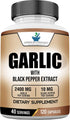 American Standard Supplements Garlic 2400mg Per Serving with Black Pepper Fruit Extract – Vegan, Gluten Free, Non-GMO, 120 Capsules, 40 Servings...
