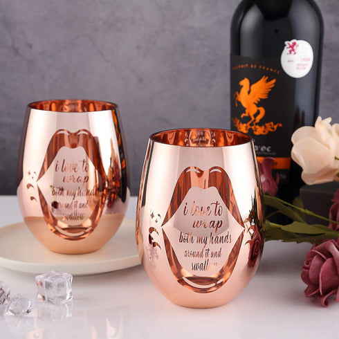 Naughty Bachelorette Gifts - Funny Gag Gifts for Women - I Love To Wrap Both My Hands Around It and Swallow Wine Glass 1 Count (Pack of 1)...