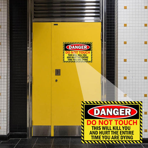 Do Not Touch Stickers 'DO NOT Touch" Danger Warning Labels 5 x 7 Inch - This Will Kill You Electrical Shock Hazard High Voltage Electrocution Viny...
