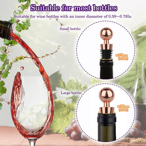 3 Pcs Wine Stopper Bottle Stopper Wine Saver, Yimerlen Silicone Vacuum Wine Bottle Corks, Reusable Wine Stopper Used for Bar, Holiday Party Keep W...