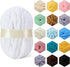 Chenille Chunky Yarn Super Bulky Soft Thick Fluffy Jumbo Giant Washable Polyester Big Yarn DIY for Arm Knit Blanket Cushion Bed Sofa Home Decor,Wh...
