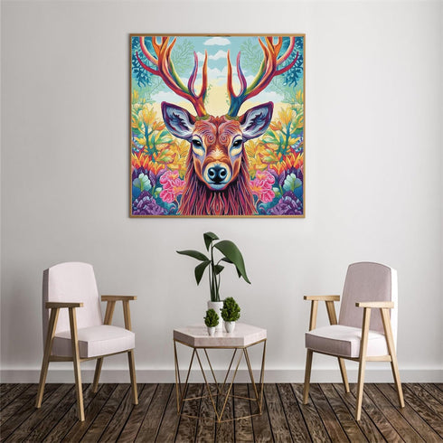 51buyoutgo Deer 11ct Cross Stitch Kits, 11 CT Funny Pre Printed Counted Stamped Cross Stitch Embroidery Needlepoint Needlework Patterns Kits for B...