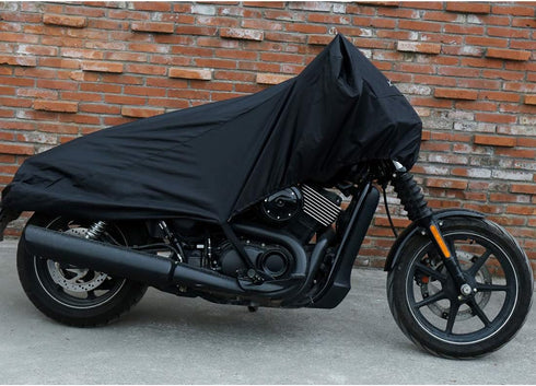 X AUTOHAUX Motorcycle Cover Street Bike Scooter Lightweight Half Cover Outdoor Waterproof Rain Dust Protector Black Size M for Kawasaki for Harley...