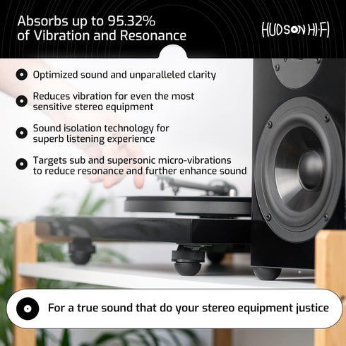 1.25" Platinum Silicone Speaker Isolation Pads - 4-Pack Non-Skid Speaker Pads with Adhesive, Speaker Isolation Feet for Record Player Isolation - ...