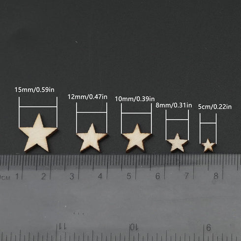 Luter 500 x Wooden Star Craft Ornaments Unfinished Blank Wooden Star Slices Embellishments for Christmas, Wedding, Party Decoration, DIY Cards, 5 ...