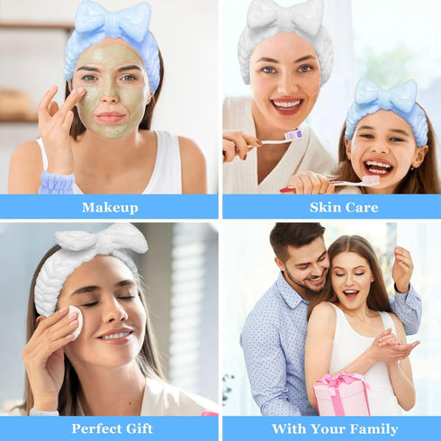 6 Pcs Makeup Headband,Headband For Washing Face,Spa Headband For Washing Face And Matching Wristbands,Cute Style, Teen Girls Fuzzy Skincare Headba...