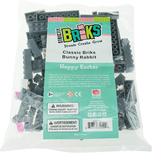 Strictly Briks Easter Building Bricks & Blocks Set, Easter Bunny Decoration & Toy for Easter Baskets, 73 Pieces, Construction Toy Set for Kids, 10...