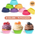 600pcs Paper Cupcake Liners: 1.25 Inches Mini Paper Muffin Liners, Thick & Sturdy, Oil Resistant - 8 Rainbow Colors Baking Paper Cups Cupcake Wrap...