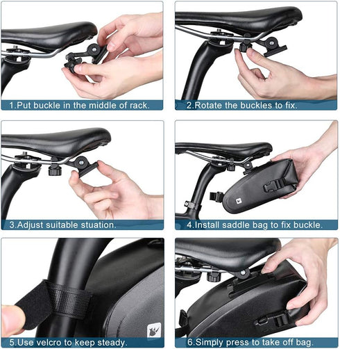 Rhinowalk Bike Saddle Bag Waterproof Bicycle Under Seat Bag Quick Disassembly Rainproof Mountain Road Bike Seat Bag Bicycle Professional Cycling A...