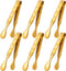 6-Pieces 6 Inch Gold Mini Tongs for Appetizers, Gold Serving Utensils for Serving Appetizers, Ice, Sugar...