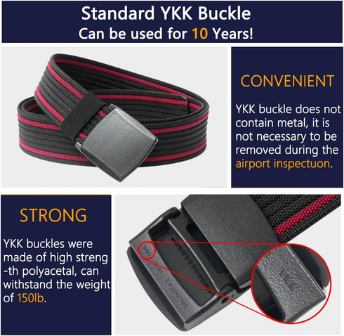 LionVII Nylon Belts Men, Breathable Web Belt with YKK Plastic Buckle Durable for Working, Trim to Fit 28-49" Waist...