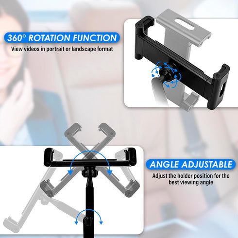 Holder for Car Universal Phone Mount Car Tablet Holder - Black Car Phone Holder Mount iPad Car Holder Back Seat Switch Head Rest Mount - Adjustabl...