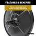 610131 5-Inch Black Steel Center-Mount Convex Mirror Head, Universal Driver or Passenger Side...