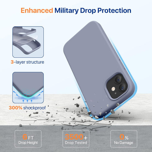 Miracase Compatible with iPhone 12 Case and iPhone 12 Pro Case, Liquid Silicone Gel Rubber Full Body Protection Shockproof Drop Protection Phone C...