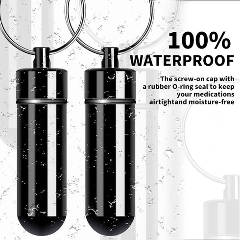 Small Travel Pill Container Holder Keychain - 7 Pack Portable Mini Pocket Pill Case Box Waterproof Metal Small Keychain Pill Holder Container for ...