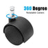 5pcs 1.5 Inch Swivel Caster Wheels, M8 Circlip Stem Caster Wheels, Heavy Duty Casters, Black Nylon Wheels Replacement for Furniture, Table, Cabine...