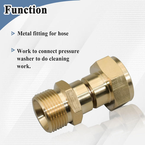 Pressure Washer Hose Swivel Joint, M22 14mm Anti Twist Fitting, 3000 PSI...