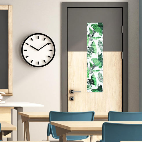 2 Pcs Classroom Door Window Cover Blackout Window Shades 8 x 36 Inches Tropical Leaves Patterns Side Door Window Curtain for Classroom Glass Door ...