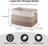 OIAHOMY Cotton Rope Basket, Rectangle Woven Baskets for Storage, Nursery Blanket Basket Living Room, Toy Basket With Handle, Baskets for Organizin...