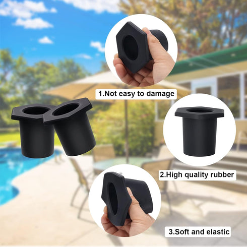 SAVITA 2pcs Table Umbrella Hole Ring, Outdoor Patio Table Umbrella Hole Insert Plug Silicone Umbrella Replacement Parts for 2-2.5 Inch Patio Table...