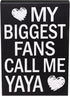 JennyGems Gift for Yaya - My Biggest Fans Call Me Yaya Wooden Sign - Rustic Wall and Shelf Decor, Greek Grandmother...