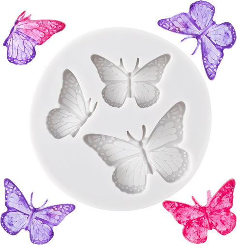 1PCS Mini Butterfly Silicone Molds, Cute Fondant Cake Baking Chocolate Candy Cupcake Topper Desserts Decoration Polymer Clay DIY Crafts for Women ...