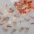 50 Sets Copper Rivets and Burrs, Copper Rivets for Leather Pure Copper Rivet Setting Tool for Belts Wallets Collars Leather DIY Craft Supplies (9/...