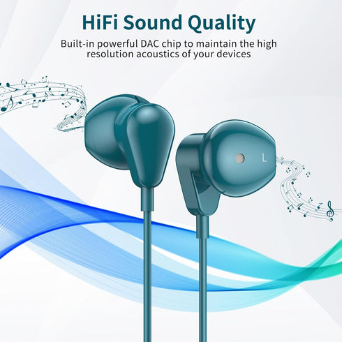 3.5mm Earbuds Wired Headphones for Samsung A25 A15 A14 A03S A23 Galaxy Note 5 8 9 S10E S10+ S8+ S9 Deep Bass 3.5mm Headset for iPhone iPad Google ...