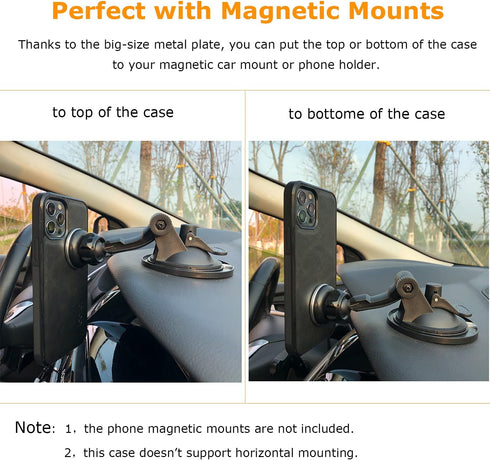 molzar GripBig Series for iPhone 12 Pro Max Case, Built-in Metal Plate for Magnetic Mount, Works with Qi-Certified Chargers, Compatible with iPhon...