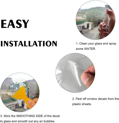 48 Pieces Birds Static Window Clings Anti Collision Window Decals for Bird Strikes, Glass Door Window Stickers, Stop Birds Flying into Windows, Hu...