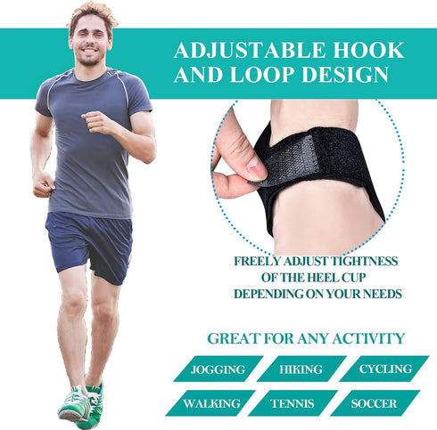 Plantar Fasciitis Heel Cups, Heel Cups for Heel Pain(4PCS), Heel Protectors for Plantar Fasciitis Relief, Adjustable Heel Pads for Heel Pain Relie...