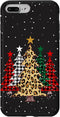 iPhone 7 Plus/8 Plus Merry Christmas Trees with Buffalo Plaid & Leopard Design Case...