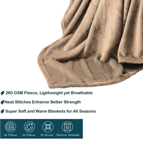 Veehoo Fluffy Fleece Dog Blanket, Soft Cozy Flannel Pet Throw for Dogs and Cats, Washable Couch Bed Blankets Cover for Sofa, Cot, Indoor & Travel,...