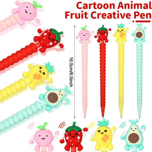 Chinco 24 Pieces Mechanical Pencil Cute Mechanical Pencils with Fruit Erasers and Pencil Refills Pastel Mechanical Pencils Colorful Pencil with Fu...