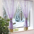 ABREEZE Cutwork Crochet Embroidered Curtain,Tassels Curtains Tie-Up Shade Sheer Curtains Adjustable Valances for Living Room,Light Purple 1Panel...