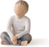 Willow Tree Imaginative Child, Nurtured by Your Loving Care, Seated Boy Figure in Blue Jeans, Works Well in Groupings That Reflect Family Relation...