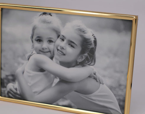 Vertical Horizontal Combo- Double 4 by 6 Inch Metal Folding Picture Frames-(1 Landscape and 1 Portrait Style) (Modern gold)...