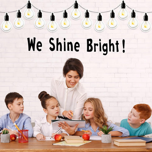 88 Pcs Light Bulb Cutout Bulletin Board Set Include 72 Industrial Chic Light Bulb Cut out Rustic Farmhouse Paper Bulletin Board 14 Letter Decal wi...