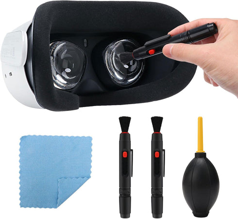 COSOOS 2 Grips Cleaning Brush Compatible with Vision Pro, Quest 3, 2, Quest, Rift S, HTC Vive, PS4 VR Headset, Cameras, Optical Lens, Phone, Elect...