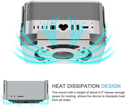 Mac Studio Mount, IFCASE Heat Dissipation Design Anti-Scratch Inner Aluminum Under Desk, Wall Mount Stand for Mac Studio M2 M1 Max, Ultra (Silver)...