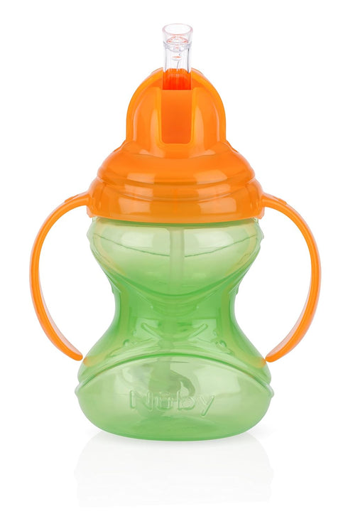 Nuby No-Spill Flip N' Sip Clik-It Cup with 360 Straw, 8 Ounce, Colors May Vary, Multicolor...